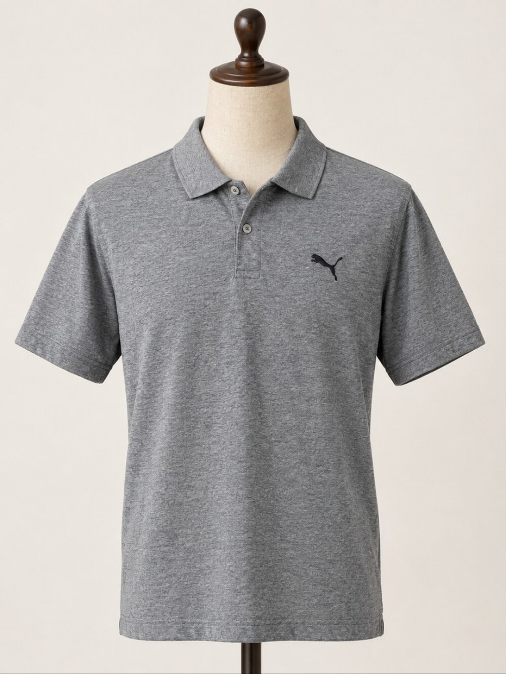 PUMA Men's Grey Heather Polo Shirt - Size M